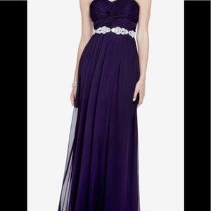 COPY - City Triangles eggplant purple strapless beaded gown size 21 juniors.